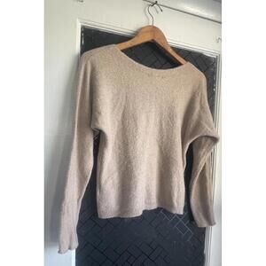 Rachel Zoe Women’s Sweater Size S Beige Bouclé Knit Cozy Y2K Era LA NYC